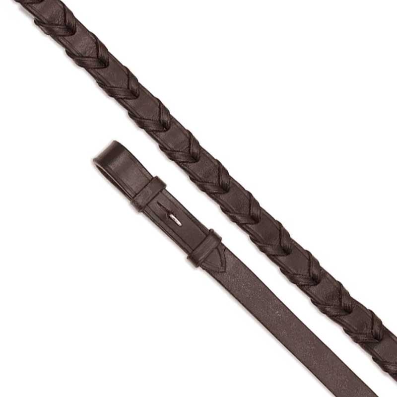 The Shires Aviemore Lace Leather Reins in Brown#Brown