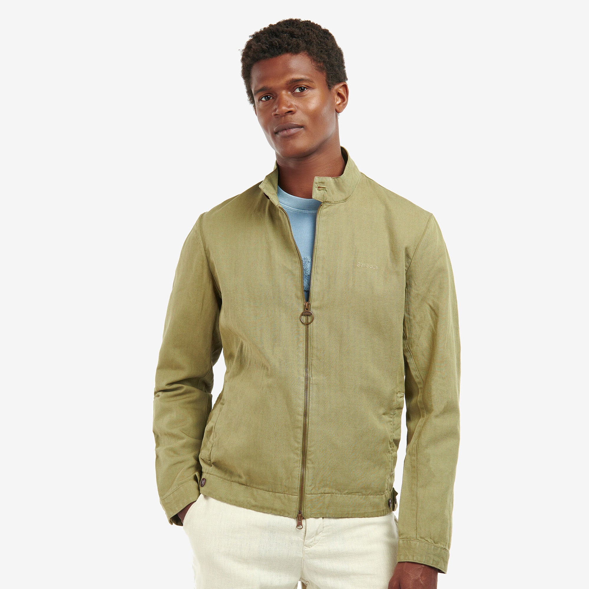 Mens khaki barbour jacket best sale