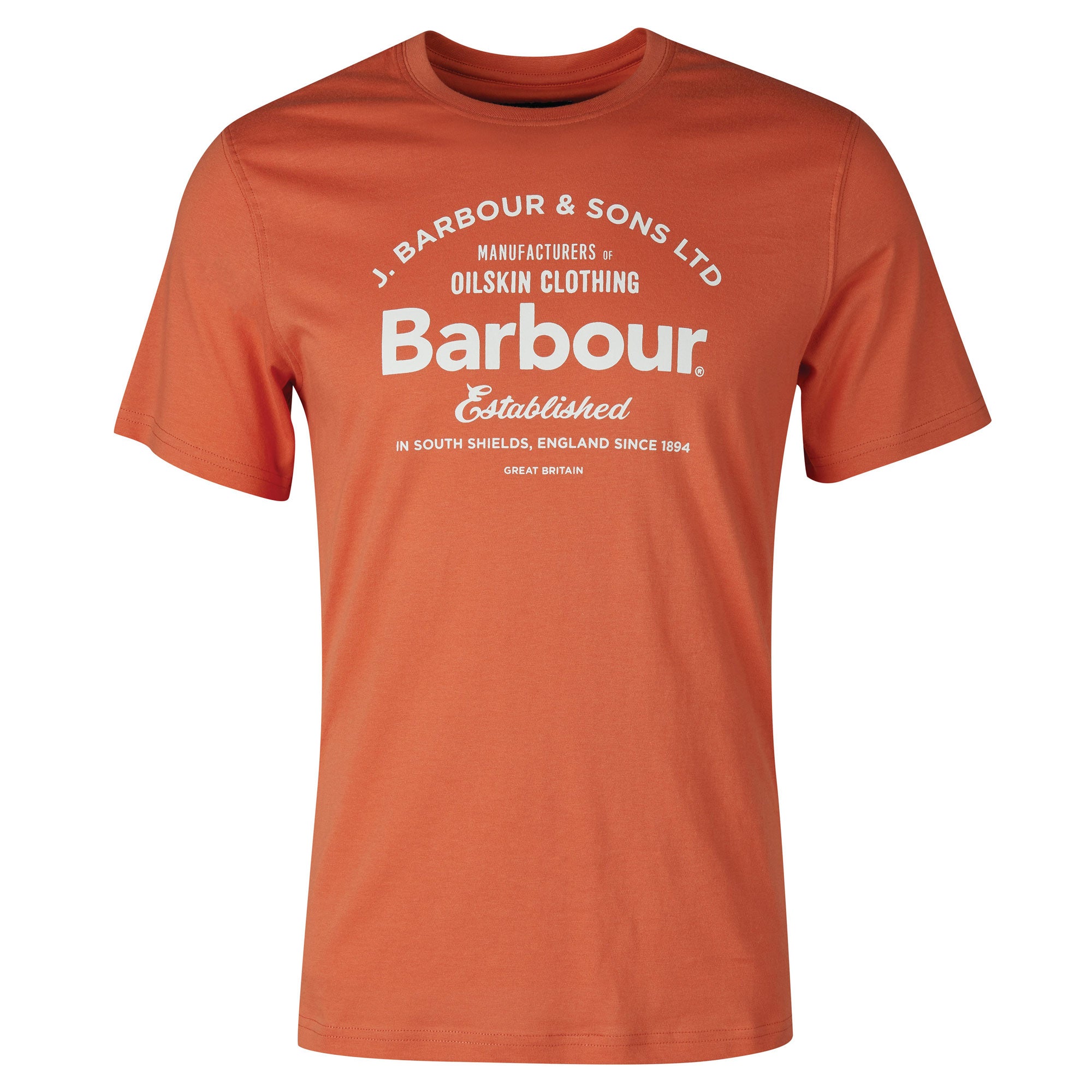 Barbour t shirt mens Orange online