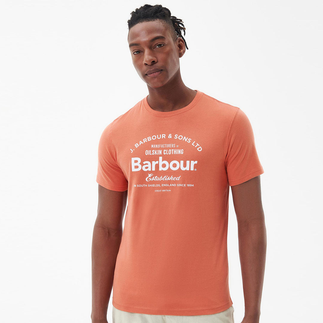 The Barbour Mens Brairton Tee in Orange#Orange