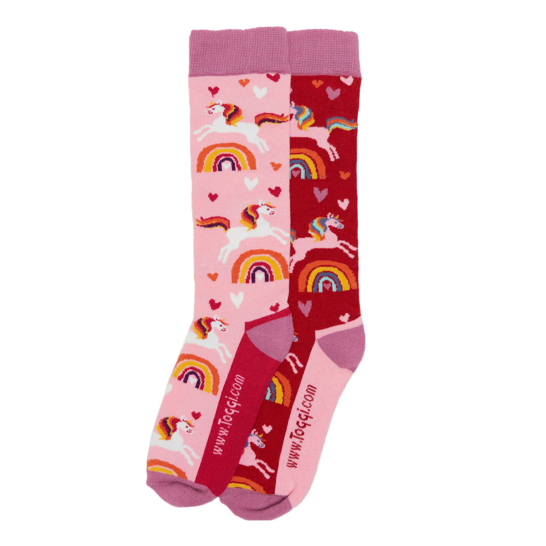 The Toggi Ladies Pretty Unicorn Socks in Pink#Pink