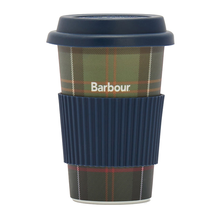 The Barbour Reusable Tartan Travel Mug in Navy#Navy