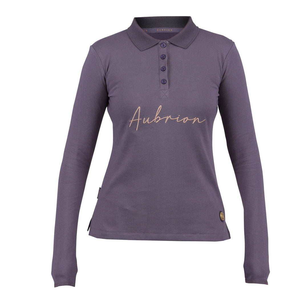 The Aubrion Ladies Team Long Sleeve Polo in Grey#Grey