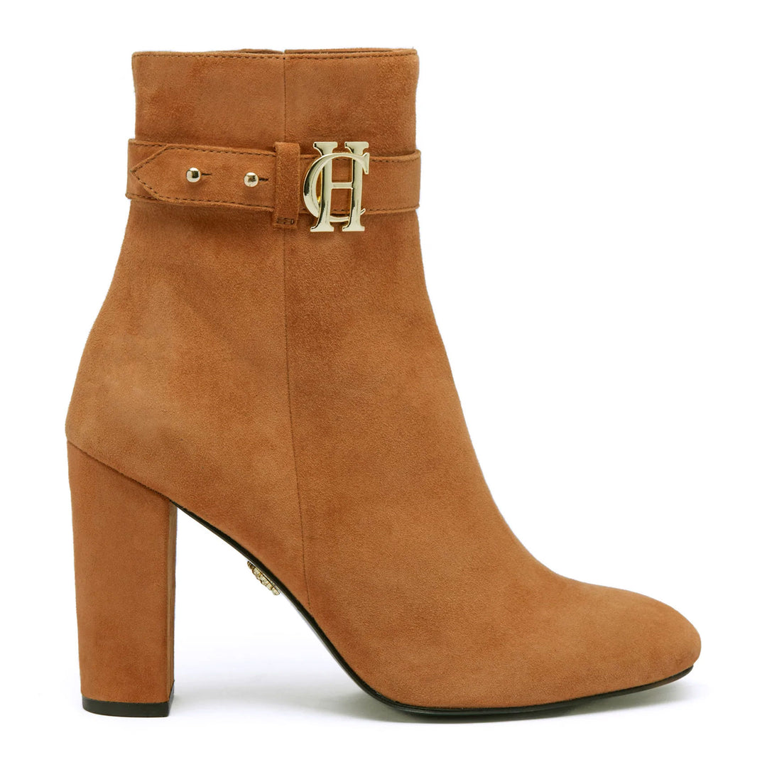 Holland Cooper Ladies Mayfair Suede Ankle Boot in Tan#Tan