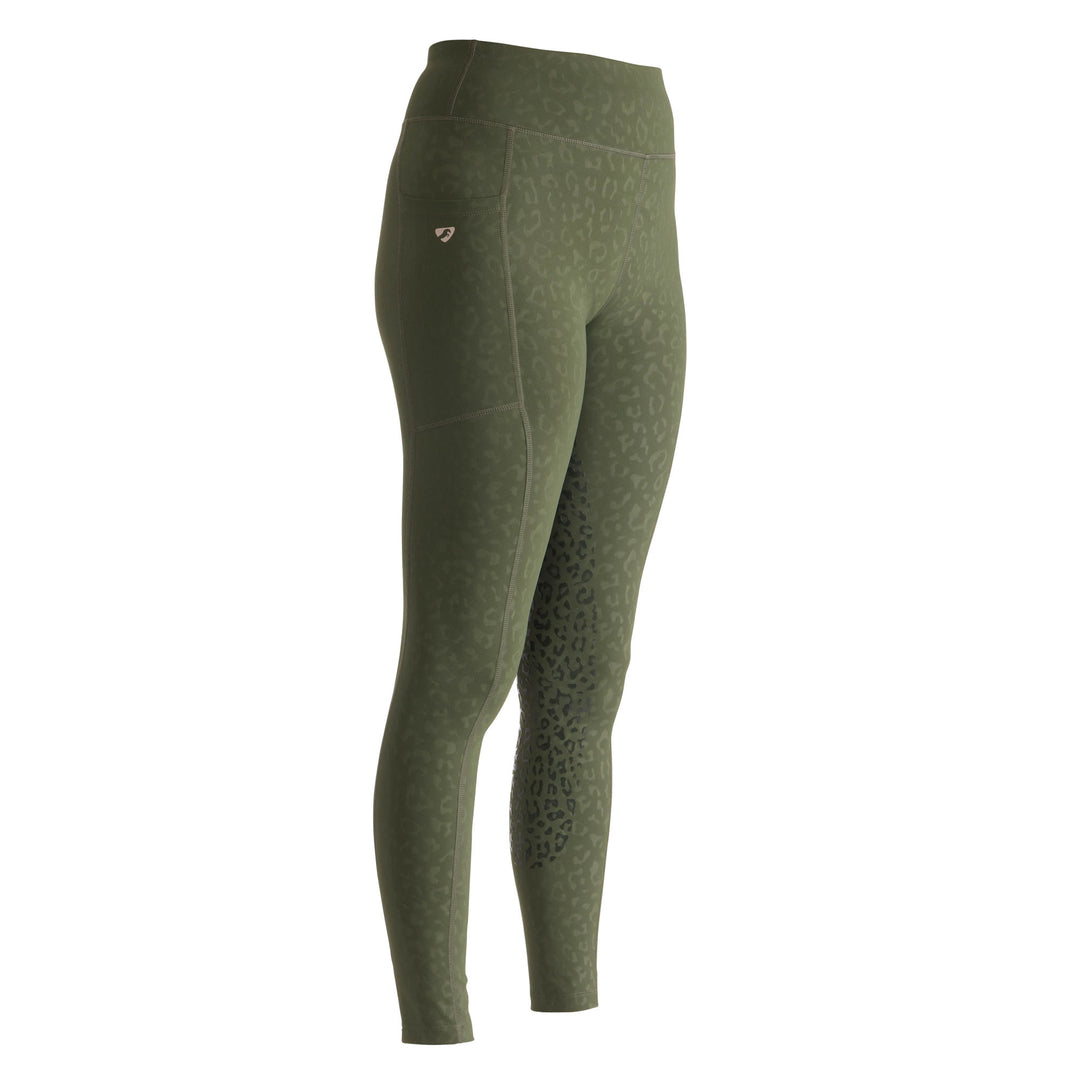 The Aubrion Ladies Non-Stop Riding Tights in Green#Green