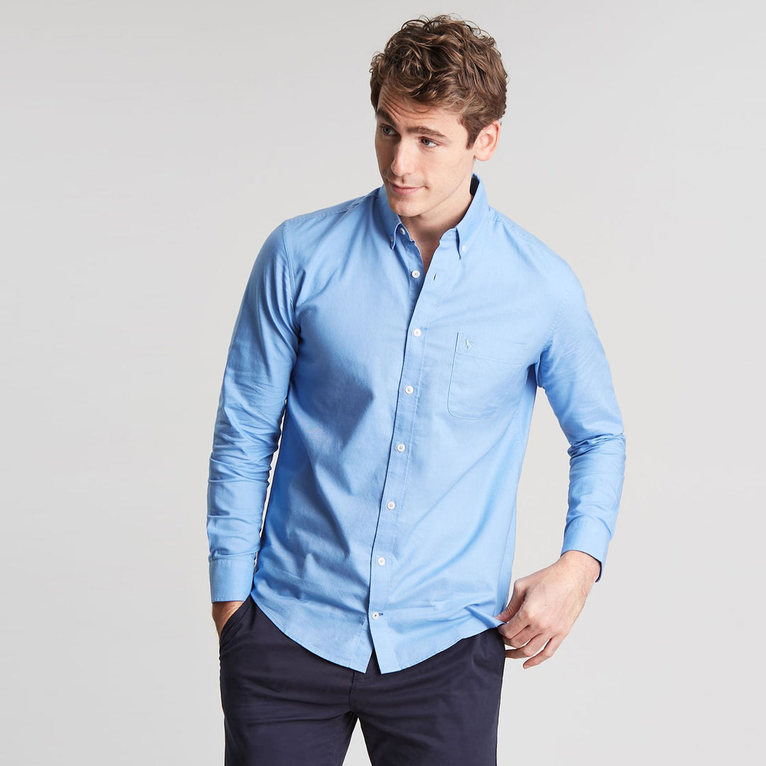 Joules Mens Classic Fit Coloured Oxford Shirt#Light Blue