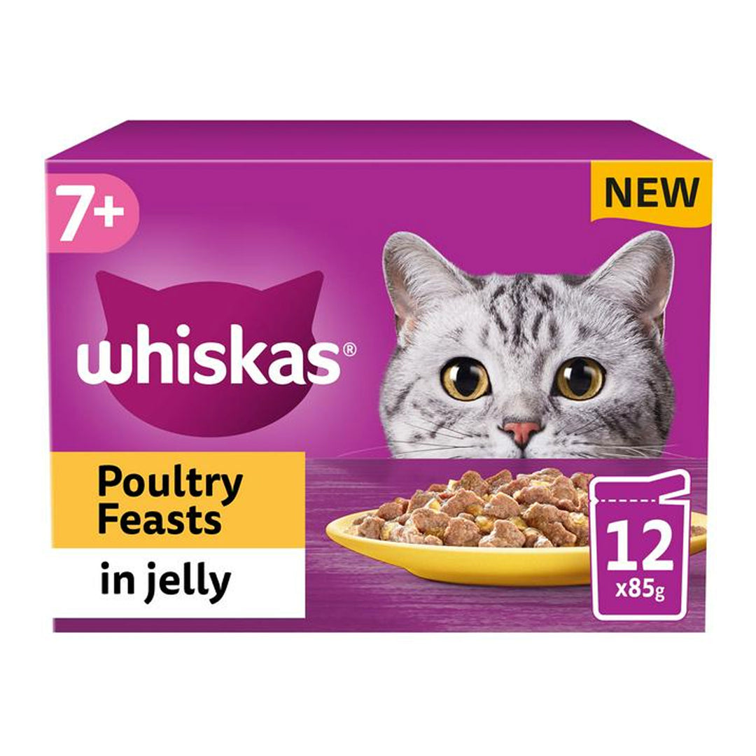 Whiskas Pouch 7+ Poultry Feasts In Jelly 12x85g 85g