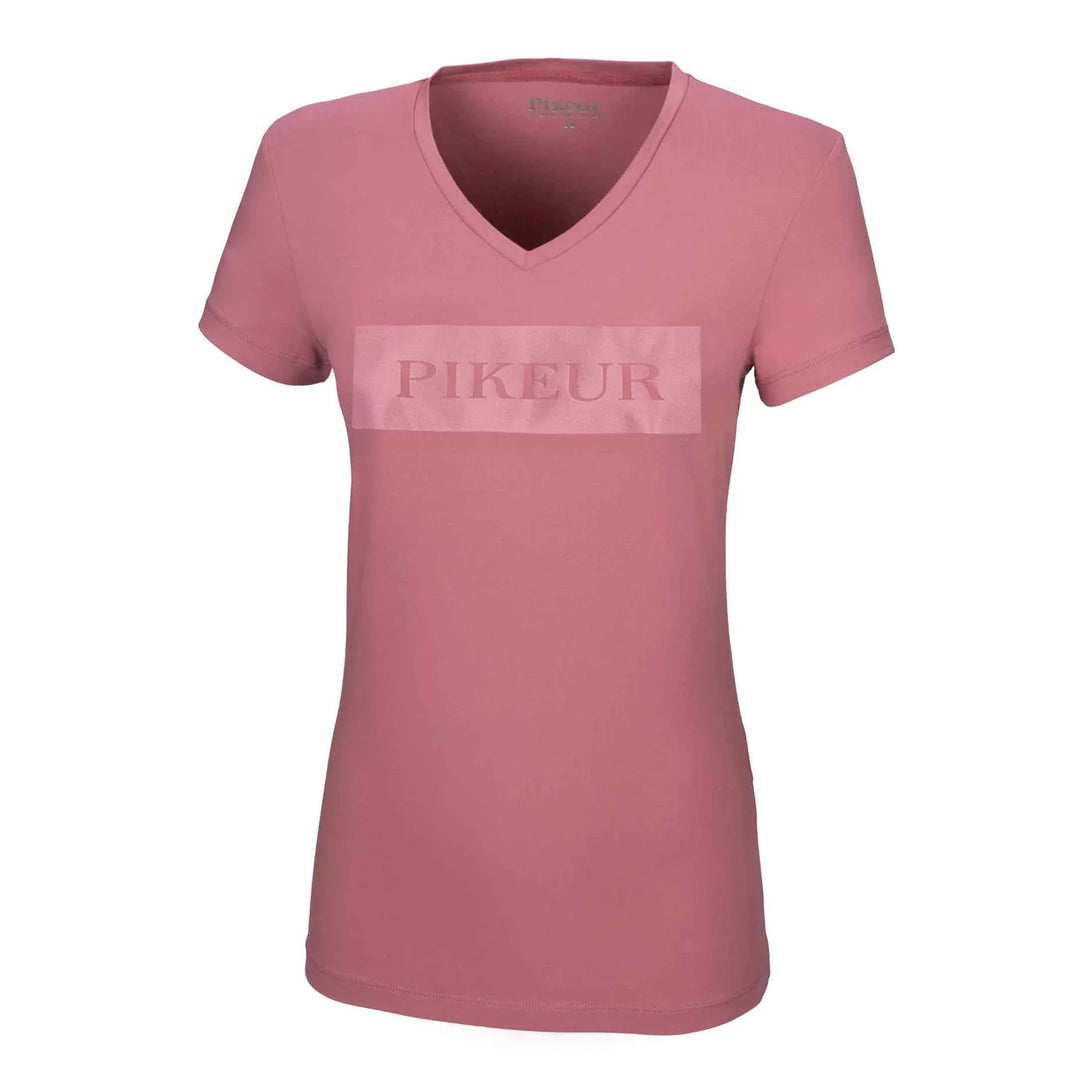 The Pikeur Ladies Franja V Neck Shirt in Baby Pink#Baby Pink
