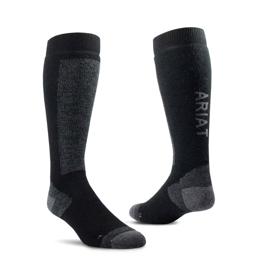 The Ariat Ladies Ariattek Merino Socks in Black#Black