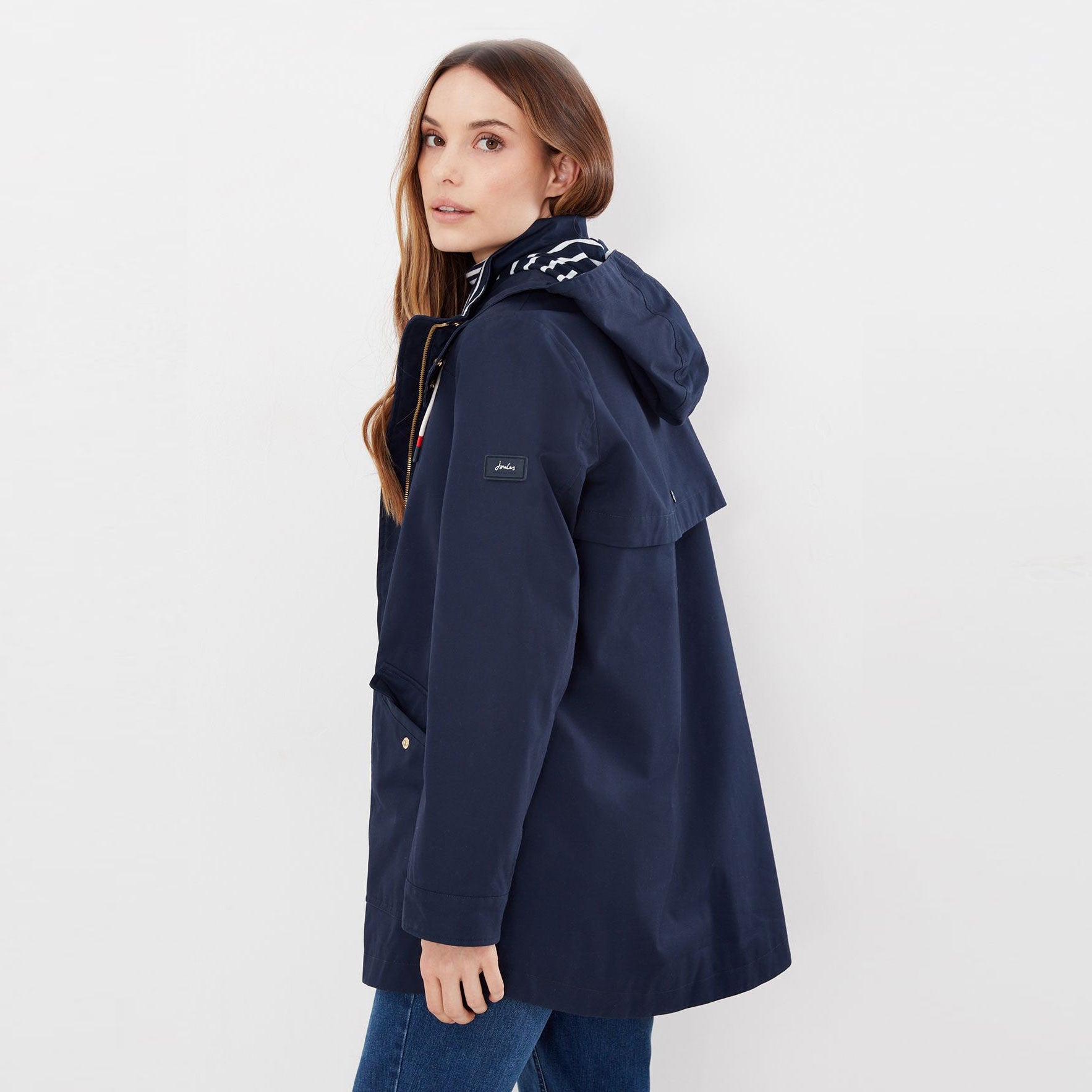 Womens navy raincoat with on sale hood