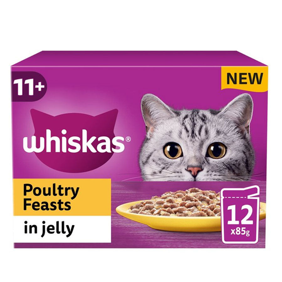 Whiskas Pouch 11+ Poultry Feasts In Jelly 12x85g 85g