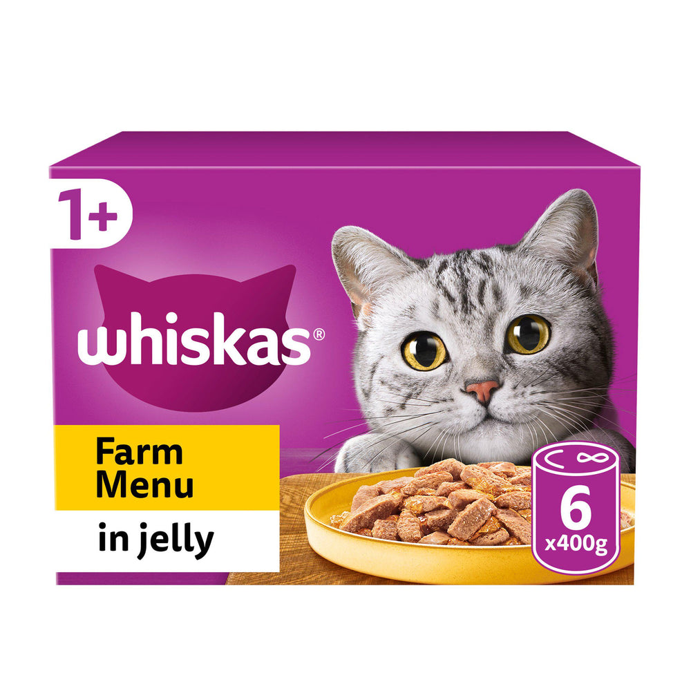 Whiskas 1+ Farm Menu Tins in Jelly 6x400g