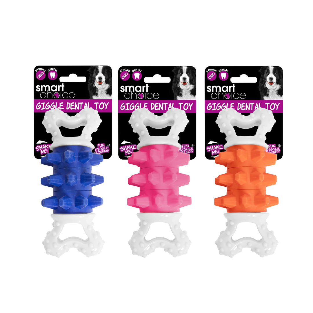 Smart Choice Dental Dog Toy With Giggle Noise