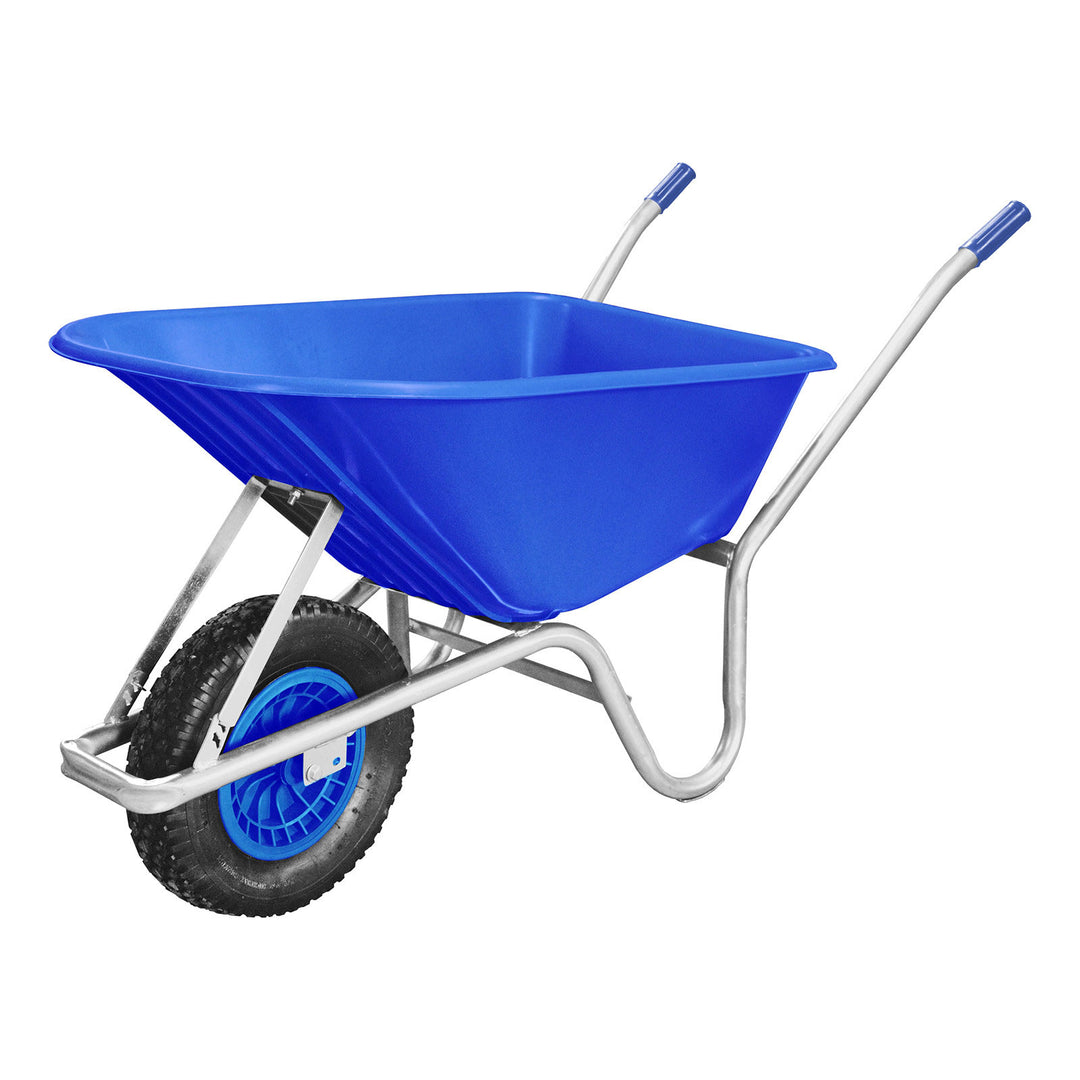 The Perry Equestrian Wheelbarrow 110L Anti Puncture Wheel in Blue#Blue