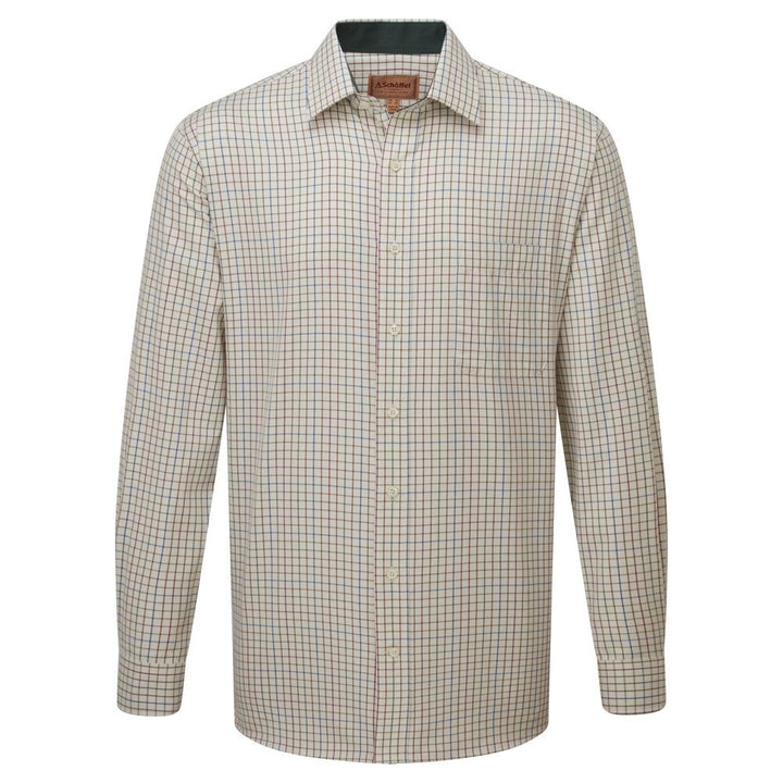 Schoffel Mens Burnham Tattersall Classic Shirt#Olive