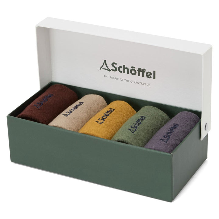 The Schoffel Mens Bamboo Sock Gift Box (Box of 5) in Mustard#Mustard