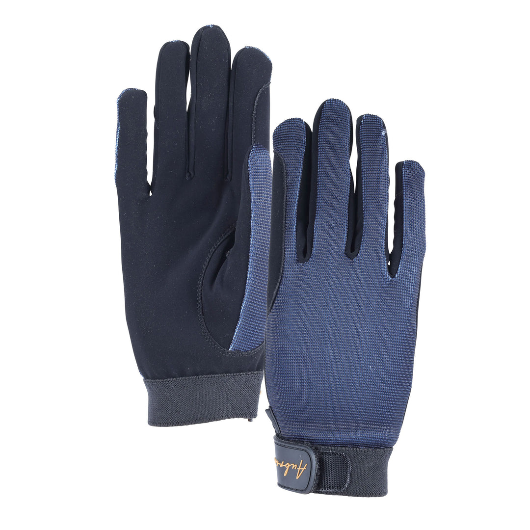 The Aubrion Young Rider Team Mesh Gloves in Navy#Navy