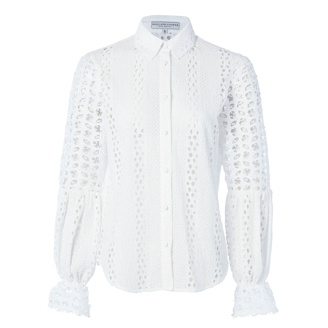 Holland Cooper Ladies Broderie Lace Shirt