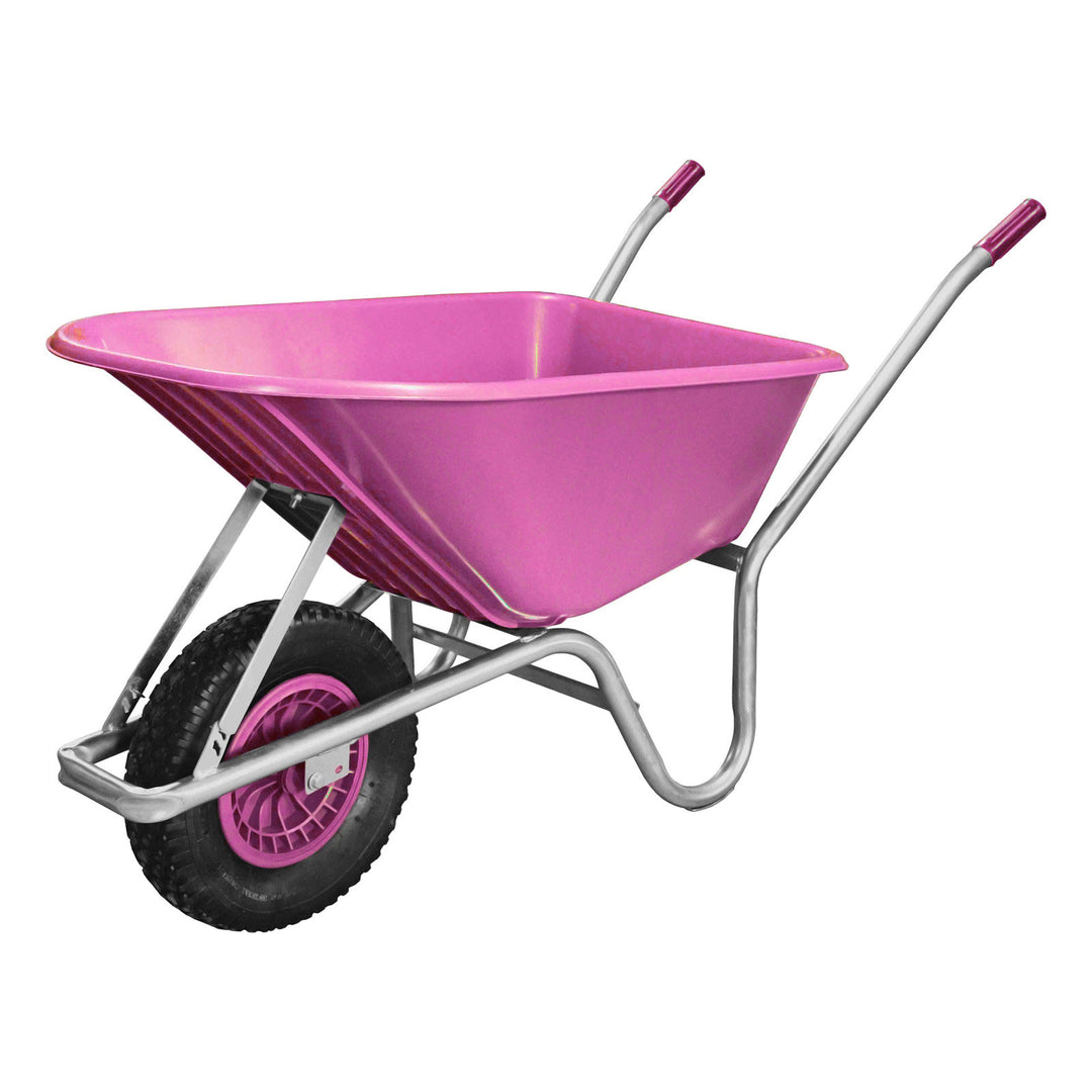 The Perry Equestrian Wheelbarrow 110L Anti Puncture Wheel in Pink#Pink