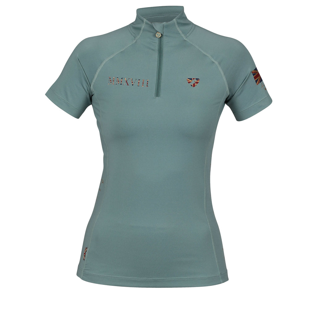 The Aubrion Ladies Team Short Sleeve Baselayer in Light Green#Light Green