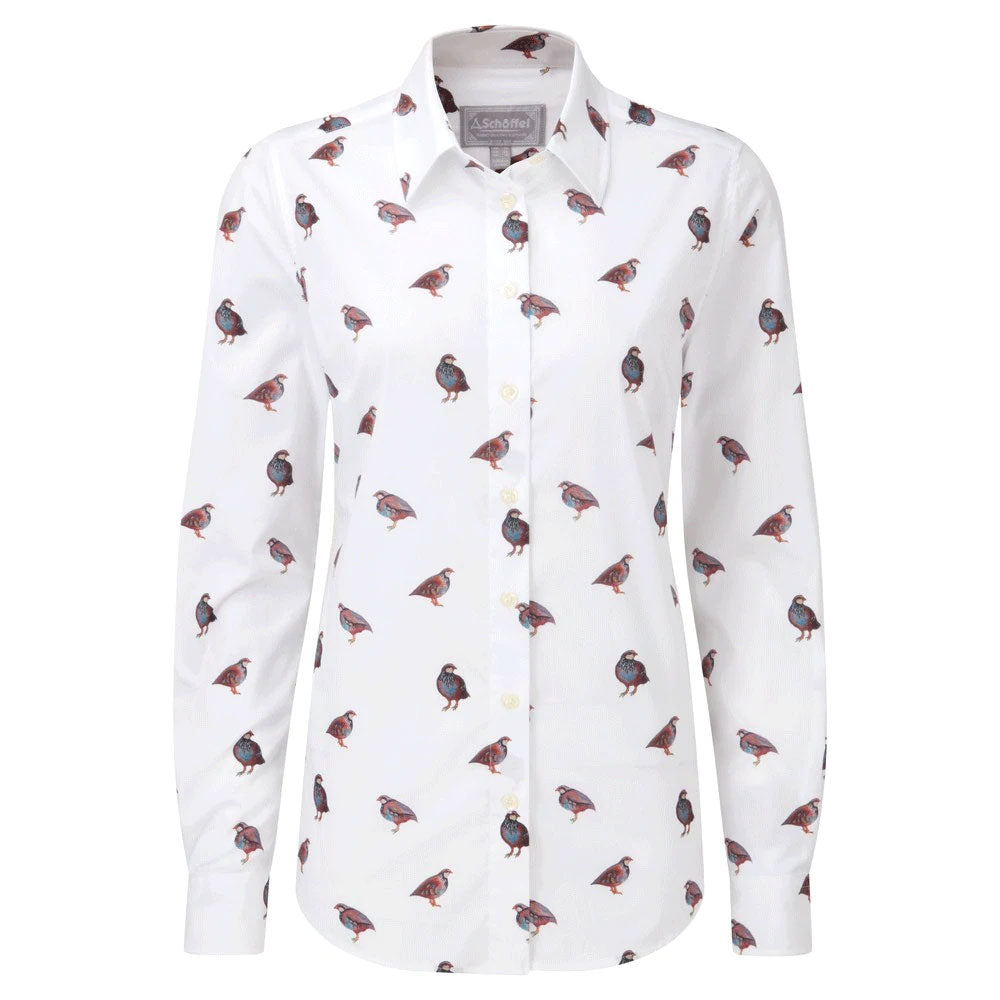 Schoffel Ladies French Partridge Print Norfolk Shirt