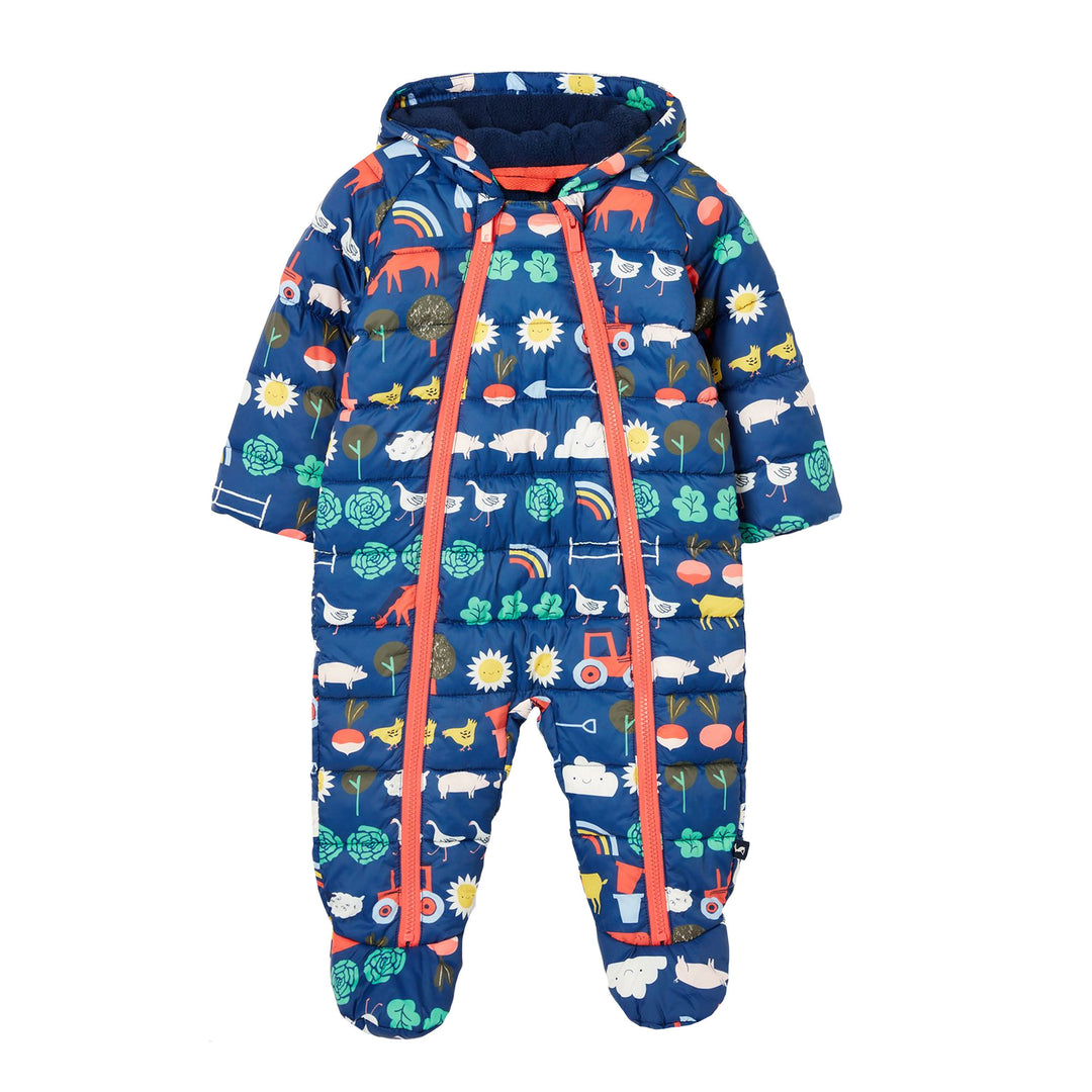 The Joules Baby Printed Snuggle Pramsuit in Green Print#Green Print