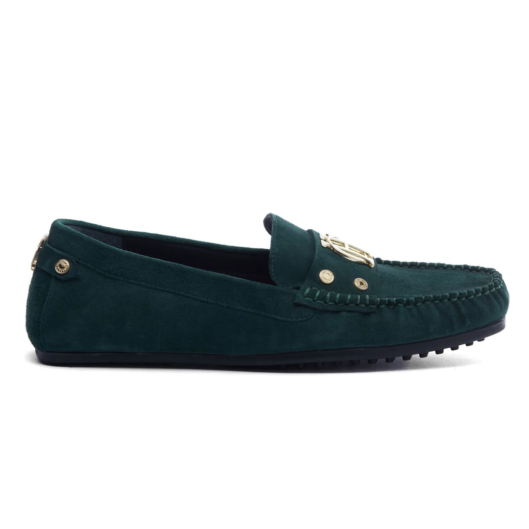 The Holland Cooper Ladies The Driving Loafer in Emerald Green#Emerald Green
