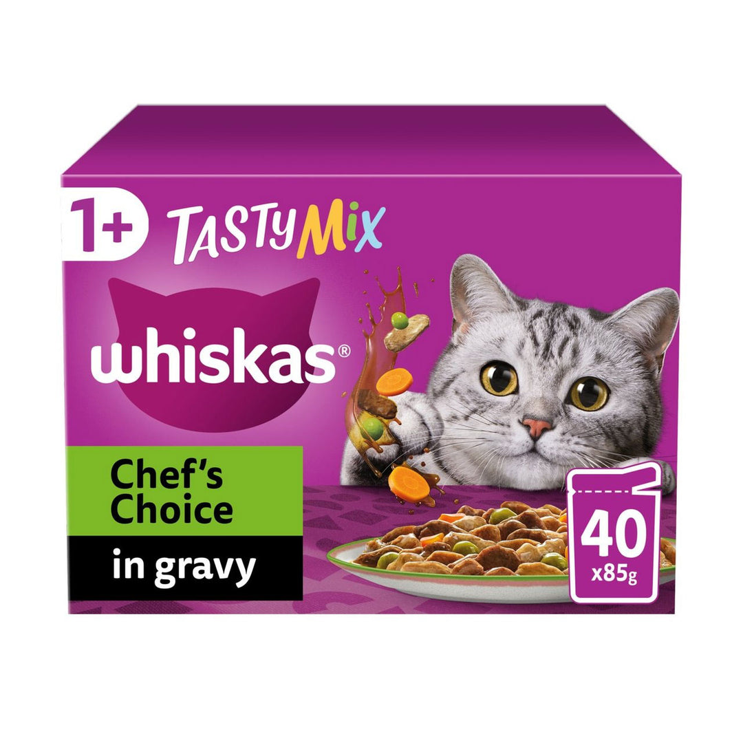 Whiskas Pouch 1+ Tasty Mix Chefs Choice In Gravy 40x85g 85g