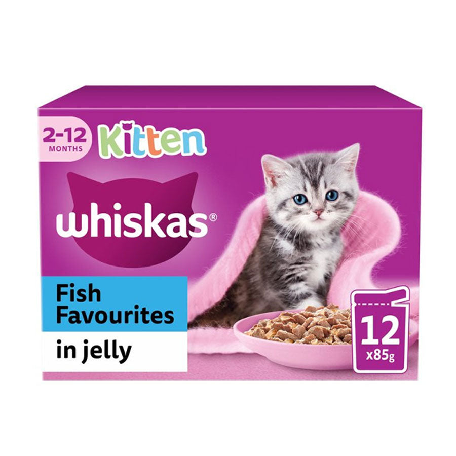Whiskas Pouch 2-12m Kitten Fish Favourites In Jelly 12x85g 85g