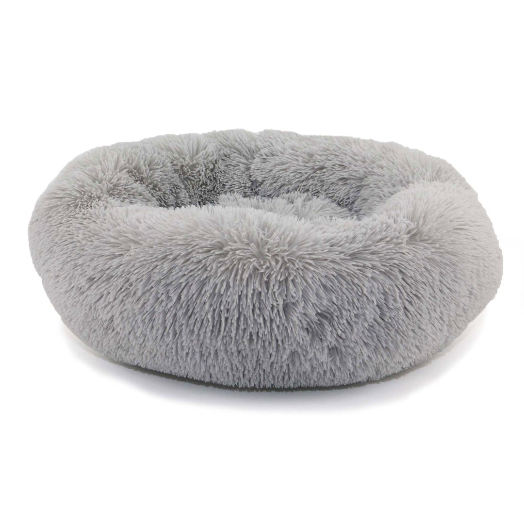 The Ancol Super Plush Donut Pet Bed in Grey#Grey