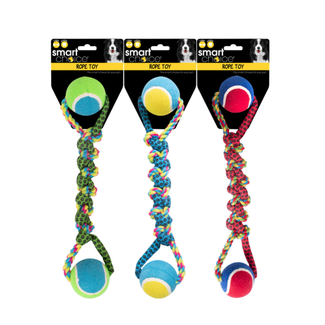 Smart Choice Tennis Ball Rope Dog Tug Toy