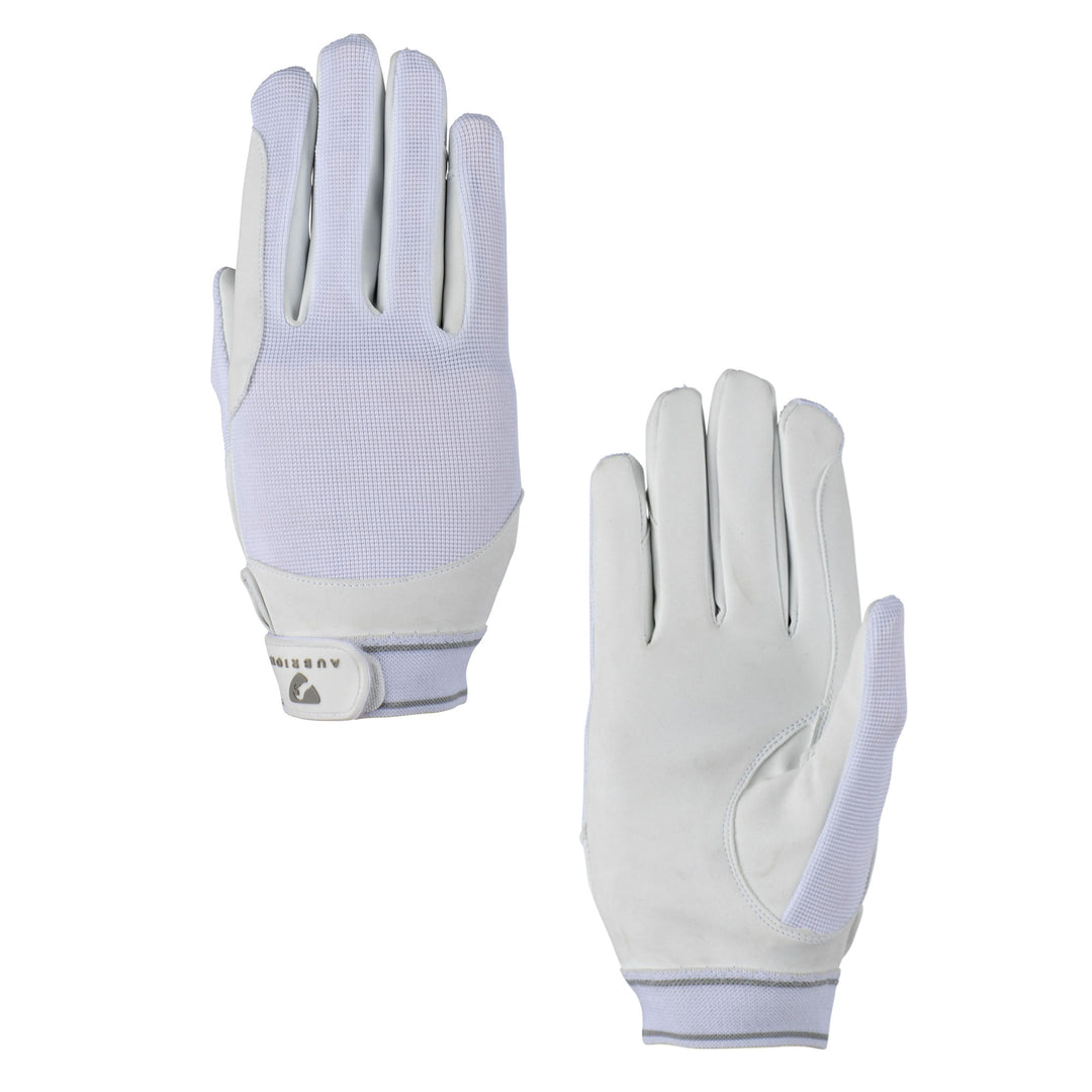 The Aubrion Mesh Riding Gloves in White#White