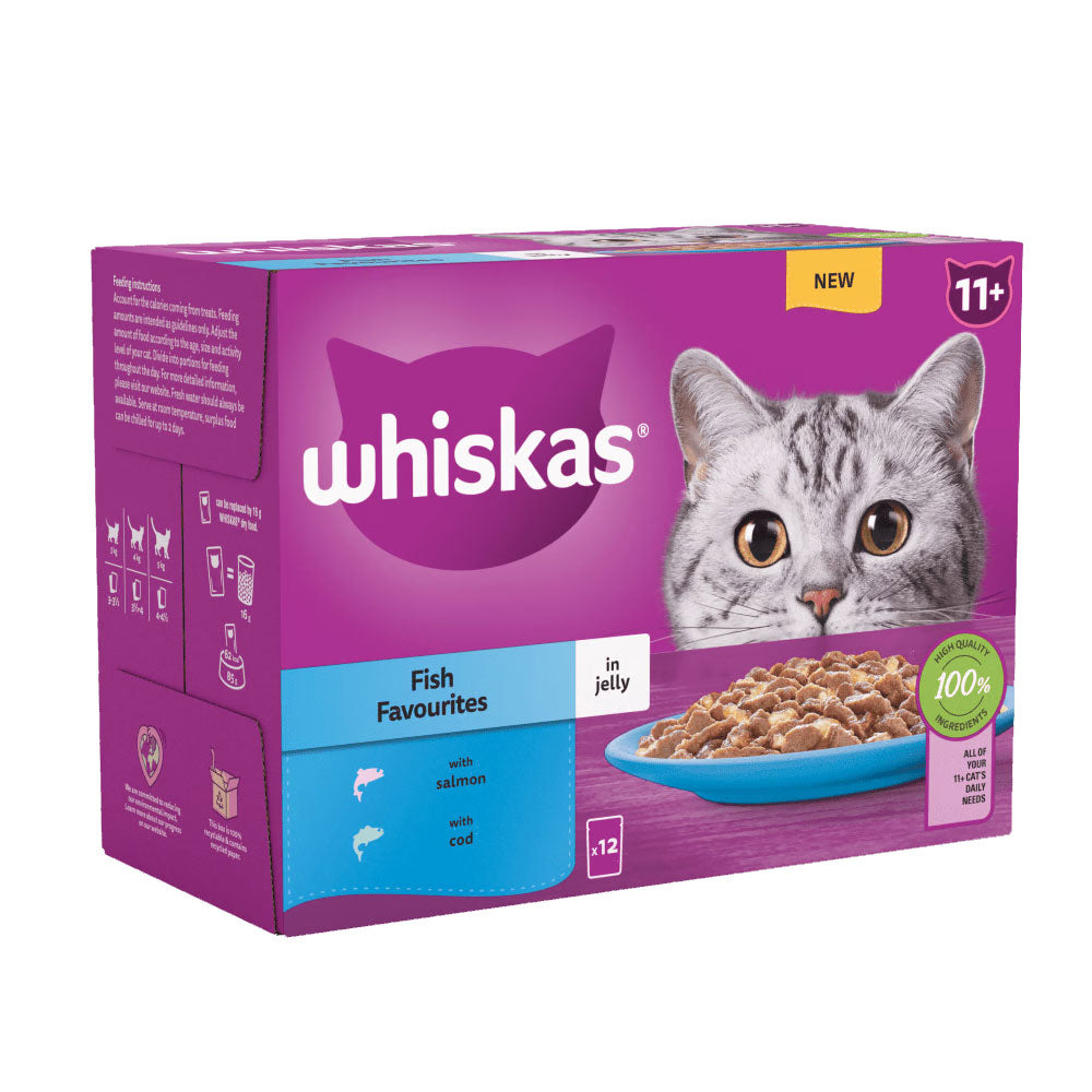 Whiskas Pouch 11+ Fish Favourites In Jelly 12x85g 85g