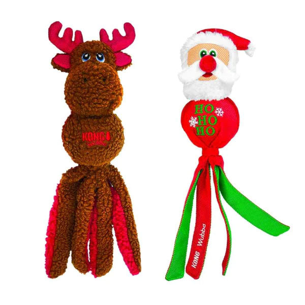 KONG Holiday Wubba Santa Reindeer Assorted One Size