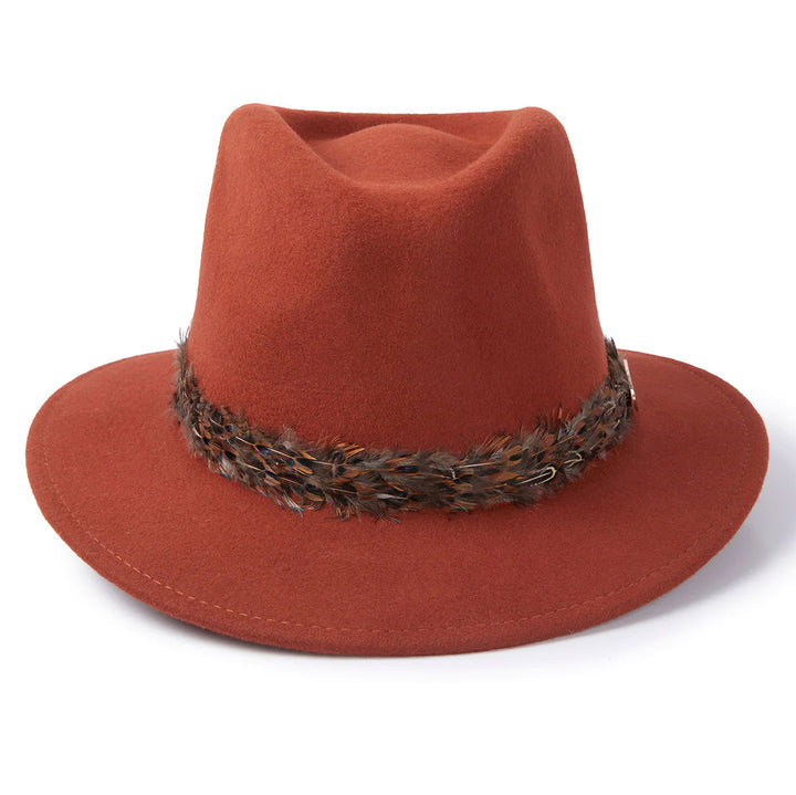 Hicks & Brown Suffolk Fedora with Pheasant Wrap Feathers