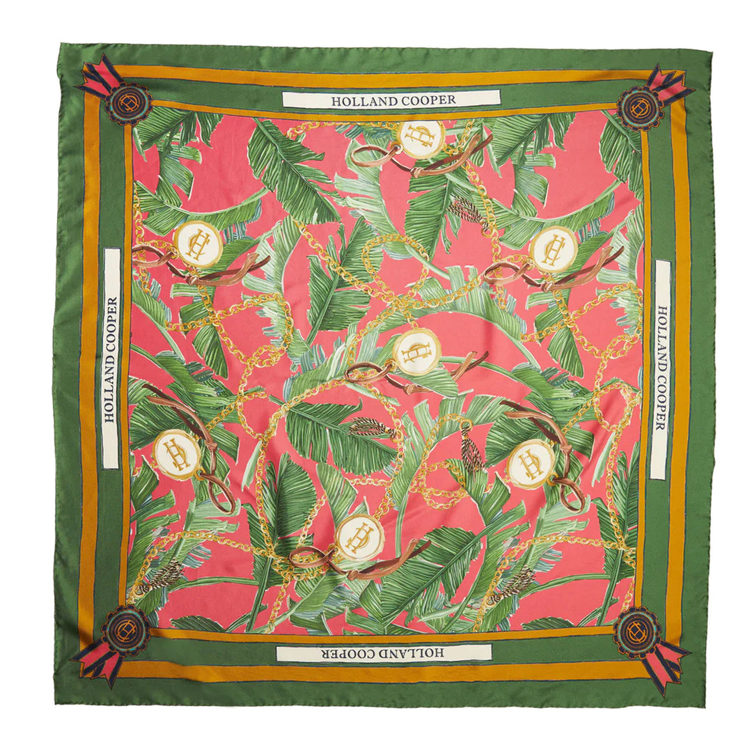 The Holland Cooper Ladies Silk Scarf in Red#Red