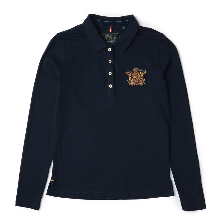 Holland Cooper Ladies Long Sleeve Crest Polo