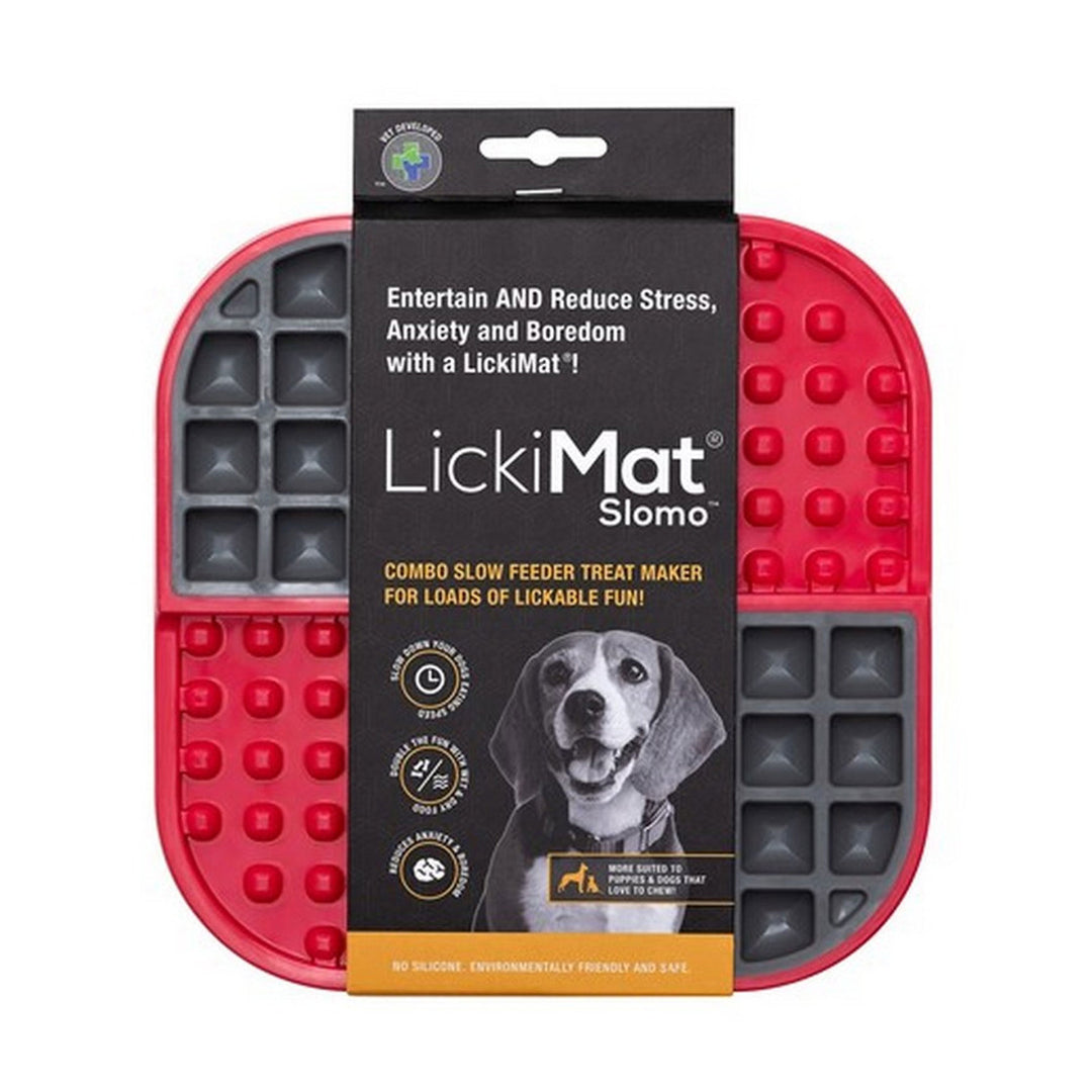 The LickiMat Slomo Slow Feeder for Dogs in Red#Red