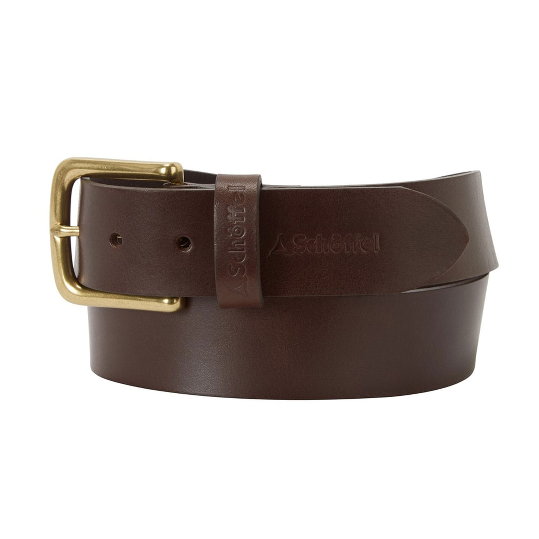 The Schoffel Mens Castleton Leather Belt in Dark Brown#Dark Brown