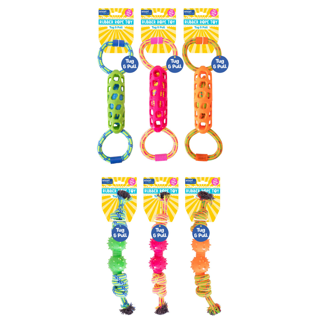 Smart Choice Summer Rubber & Rope Tug Dog Toy
