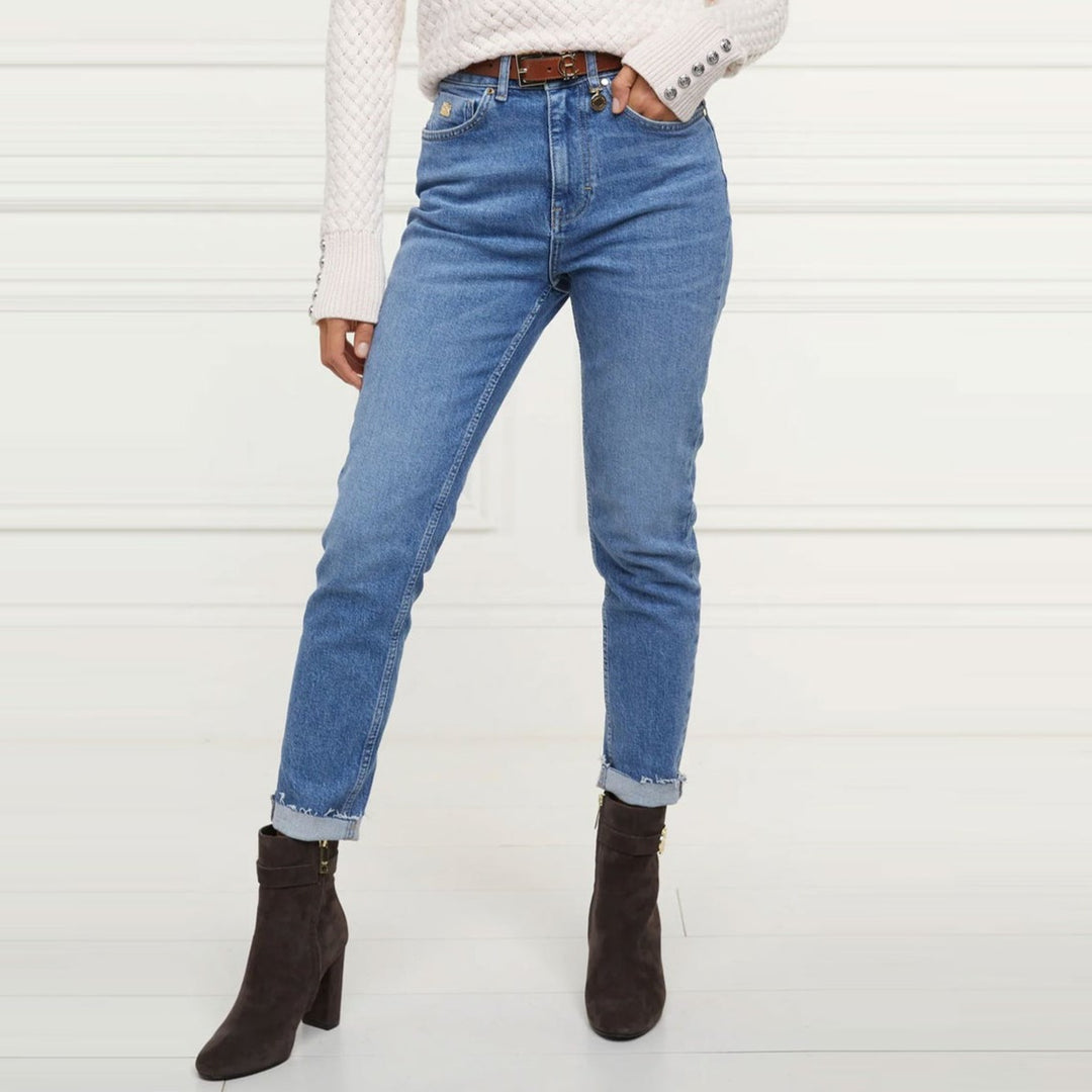 The Holland Cooper Ladies High Rise Slim Denim Jeans in Denim#Denim