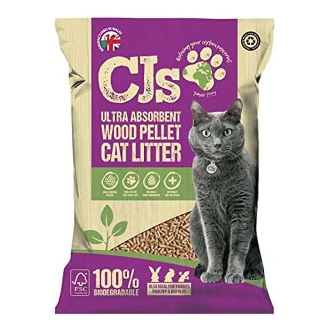 CJs Ultra Absorbent Wood Pellet Cat Litter 5L