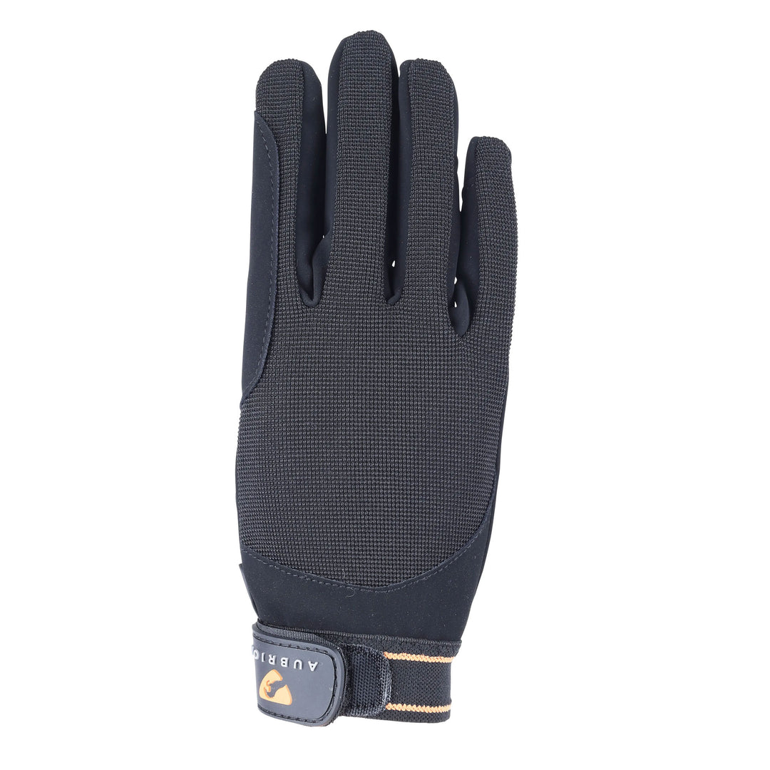 The Aubrion Childs Mesh Riding Gloves in Black#Black