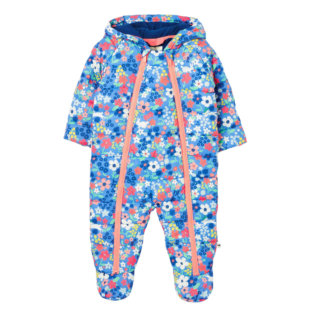 The Joules Baby Printed Snuggle Pramsuit in Baby Blue#Baby Blue