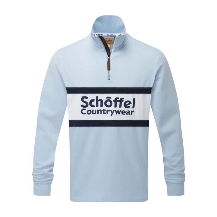 Schoffel Mens Exeter Heritage 1/4 Zip in Light Blue#Light Blue