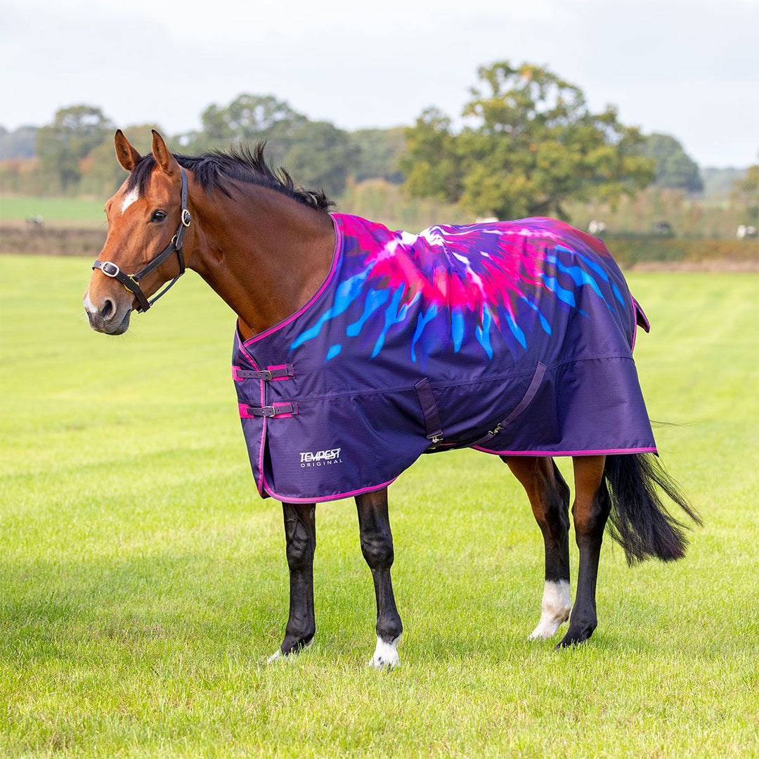 The Shires Tempest Original Lite Turnout Rug in Pink Print#Pink Print