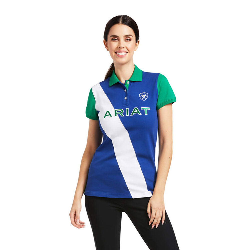 The Ariat Ladies Taryn Short Sleeve Polo in Blue#Blue