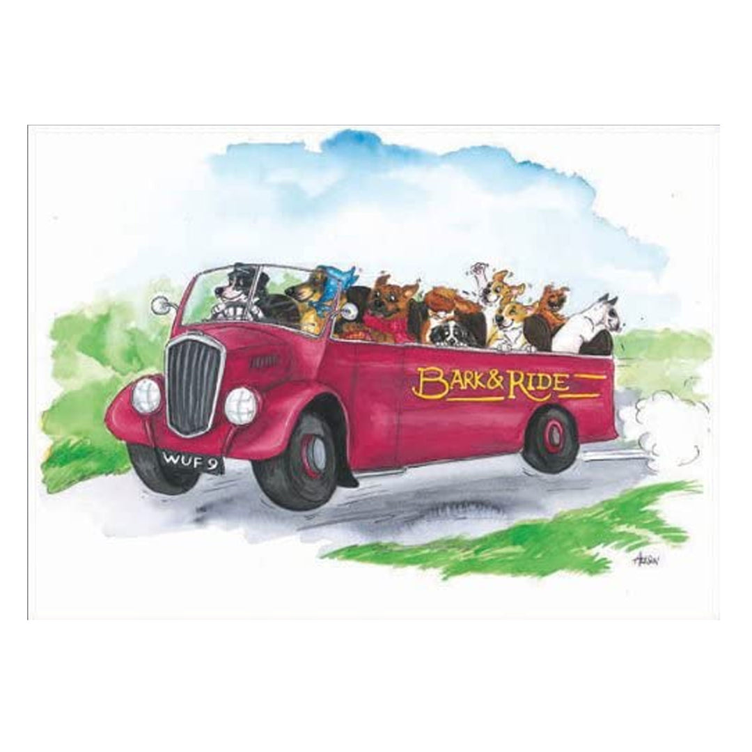 Splimple "Bark And Ride" Greeting Card