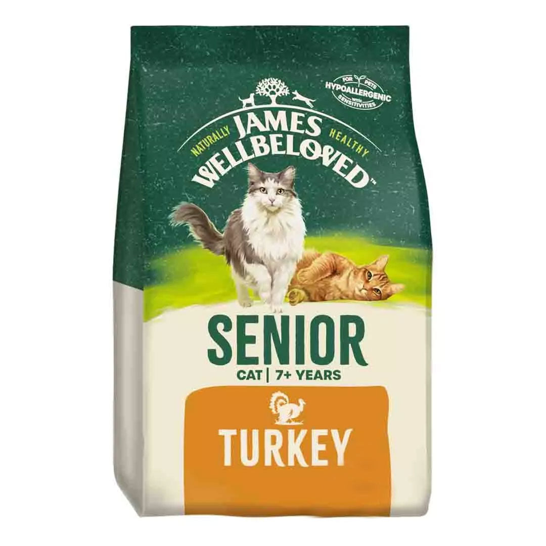 James Wellbeloved Senior Complete Dry Cat Food with Turkey 1.5kg