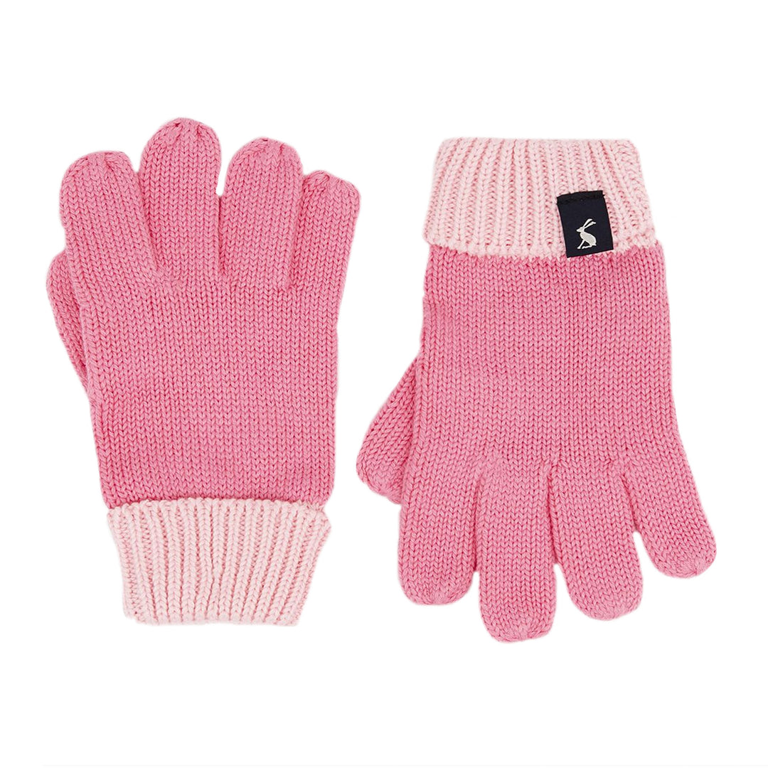 The Joules Girls Hedly Colourblock Gloves in Pink#Pink
